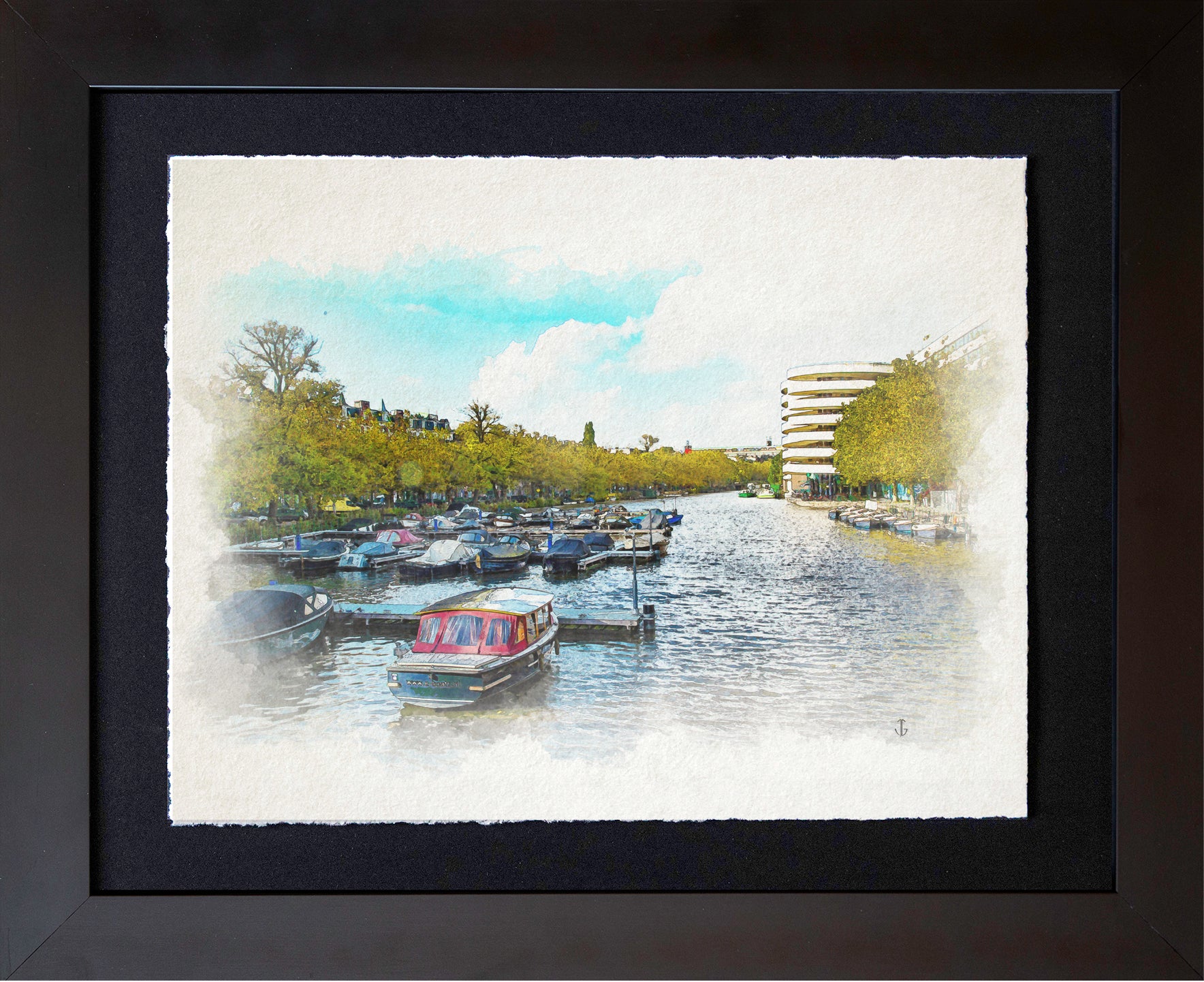 Amsterdam, Netherlands | Canal Basin with Moored Boats
