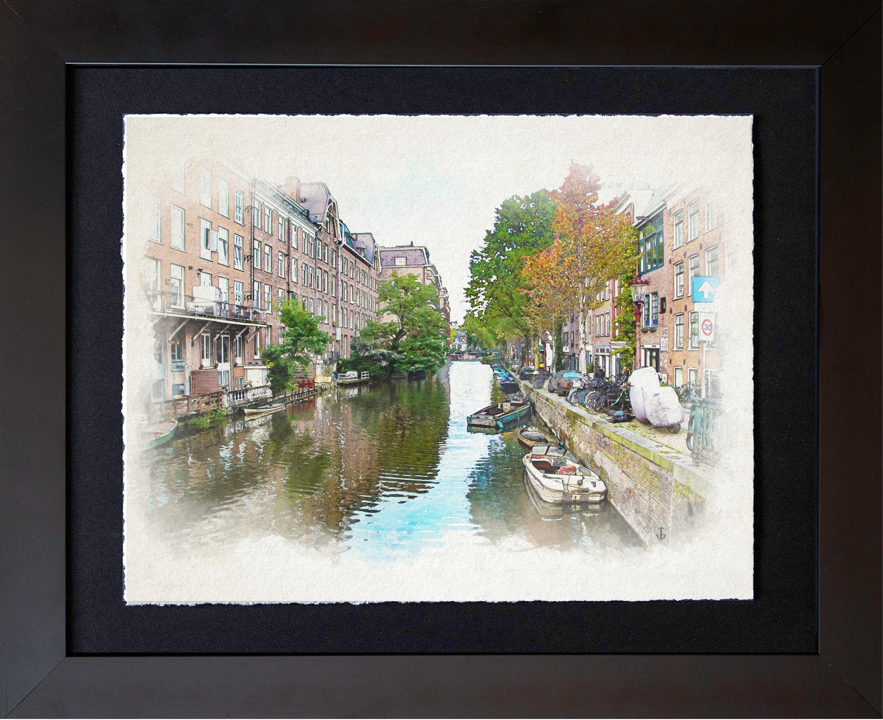 Amsterdam, Netherlands | Narrow Canal with Brick Façades