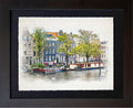 Amsterdam, Netherlands | Canal Houses with Houseboats
