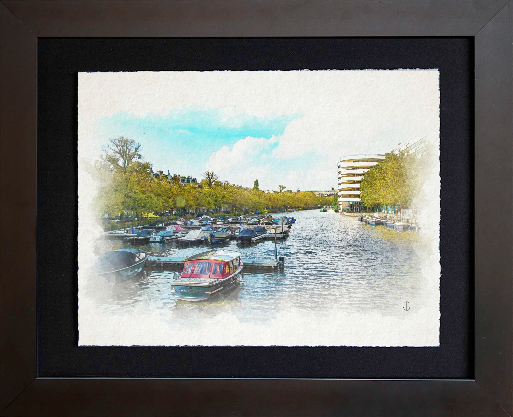Amsterdam, Netherlands | Canal Basin with Moored Boats