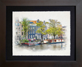 Amsterdam, Netherlands | Canal Houses with Houseboats