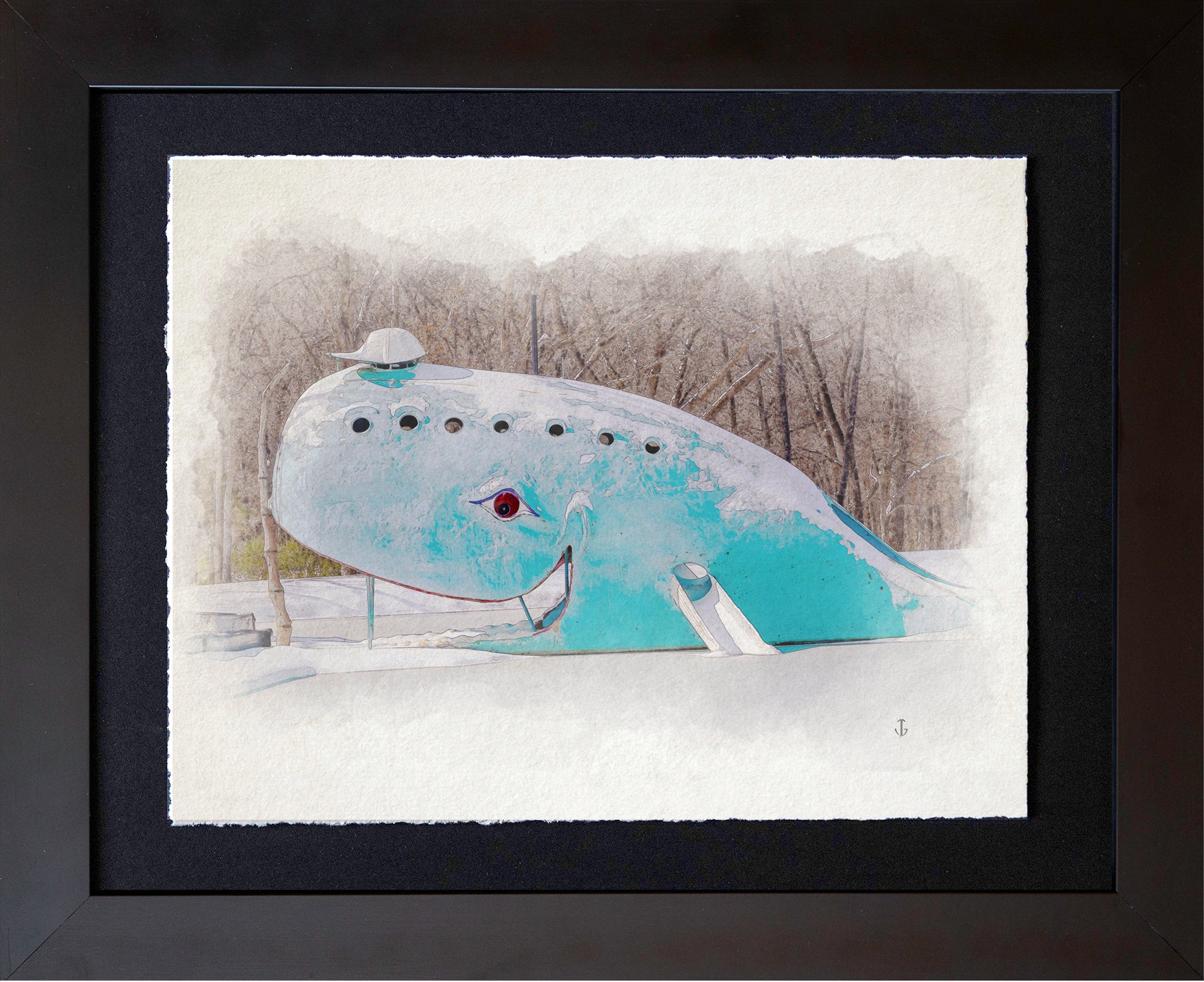 Route 66, OK | Blue Whale in Winter Detail