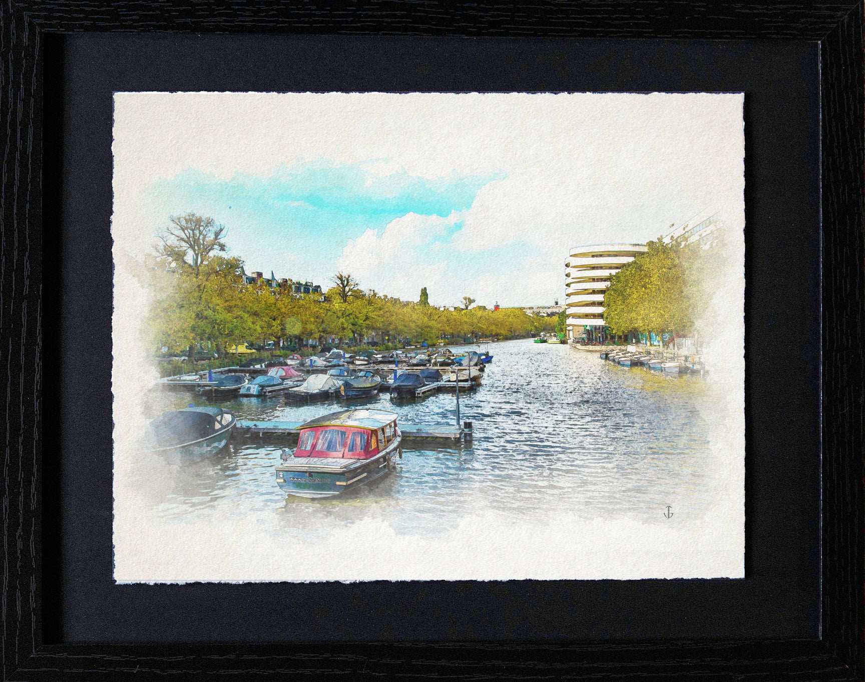Amsterdam, Netherlands | Canal Basin with Moored Boats