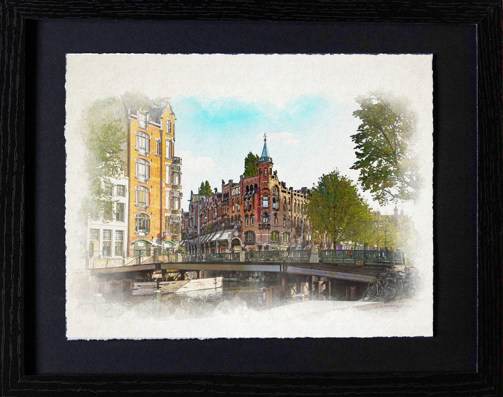 Amsterdam, Netherlands | Majestic Corner Building and Bridge