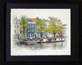 Amsterdam, Nehterlands | Canal Houses with Houseboats