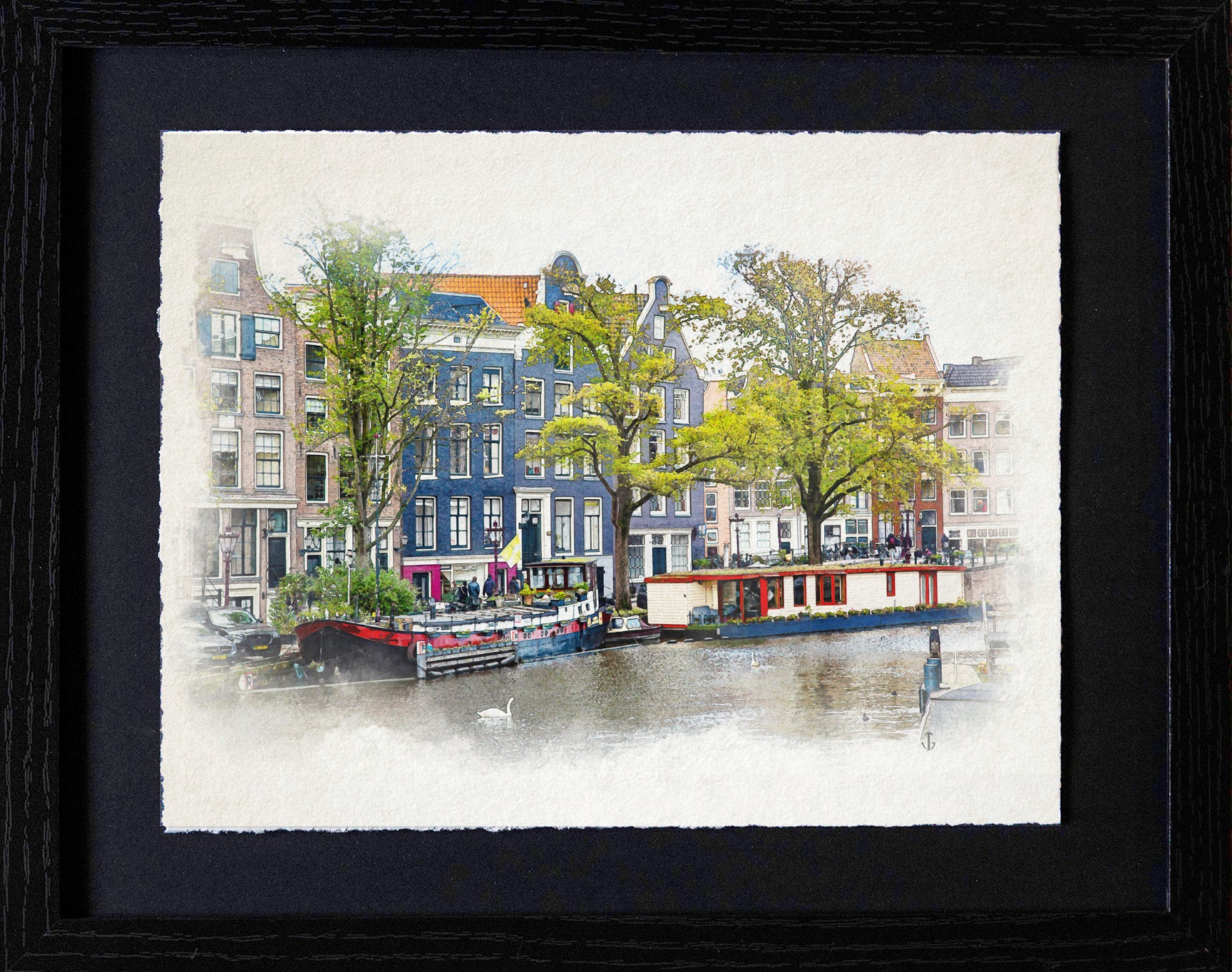 Amsterdam, Nehterlands | Canal Houses with Houseboats